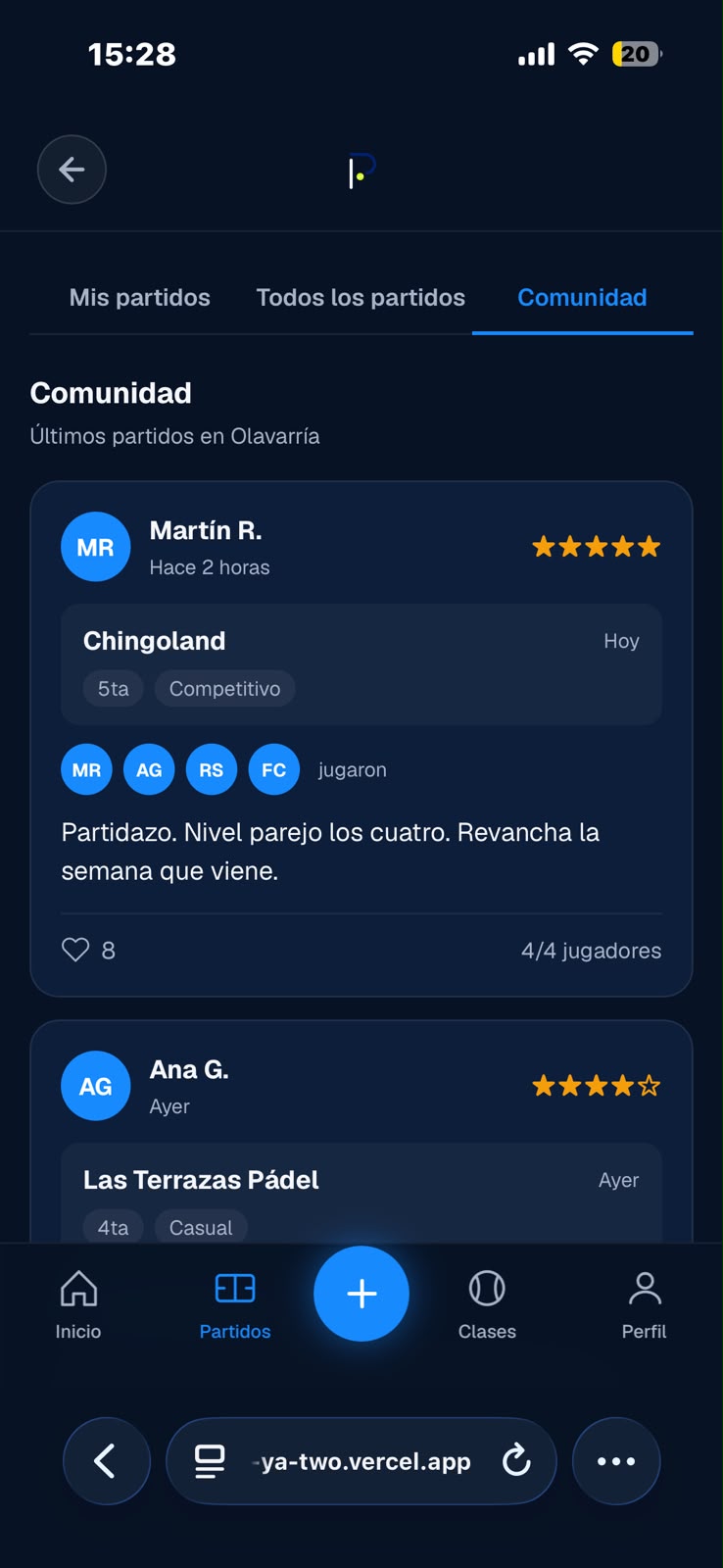 PadelYa – Comunidad